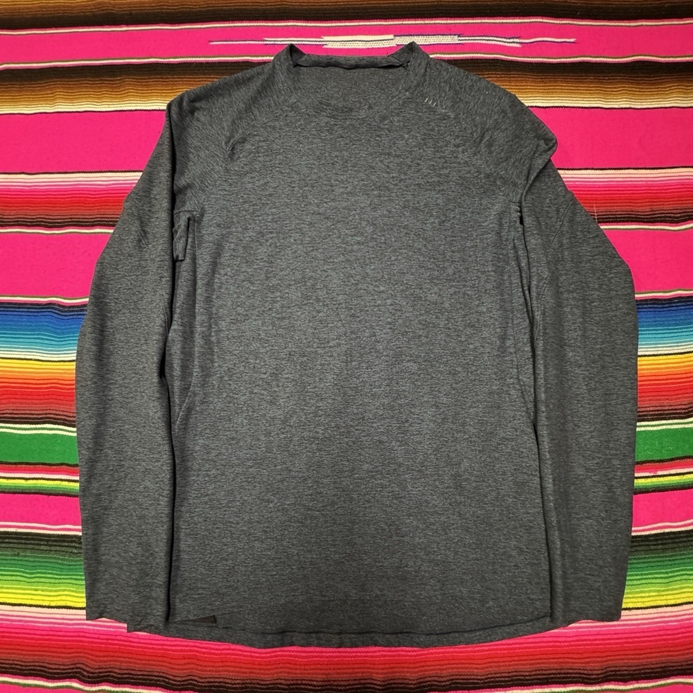 Lululemon Surge Warm Long Sleeve T-Shirt Men's L Heathered True Navy /‎ Black